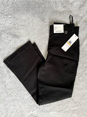Calvin Klein Cropped Black Straight-Leg Dress Pants